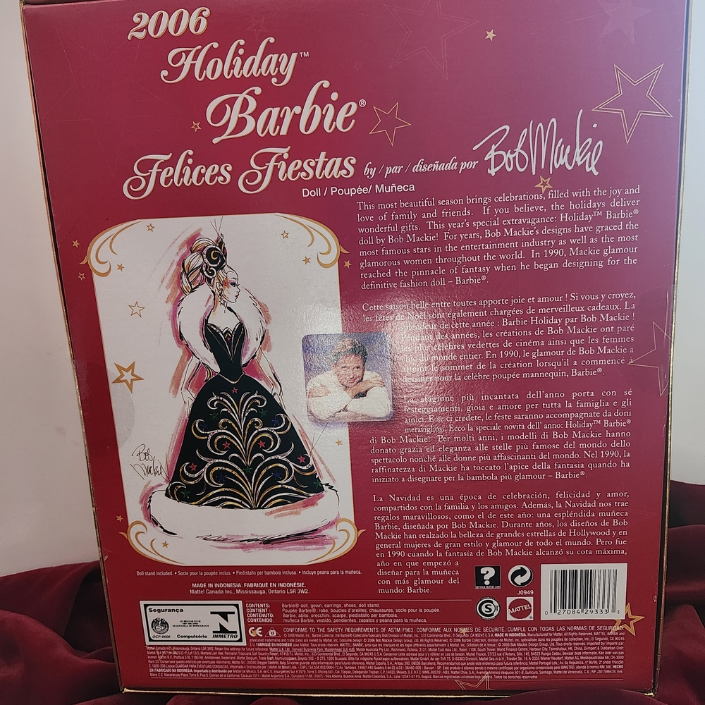 🎄🎁NRFB 2006 Holiday Barbie – Bob Mackie Collectible Mattel Mint In Box Giftset - Picture 3 of 3